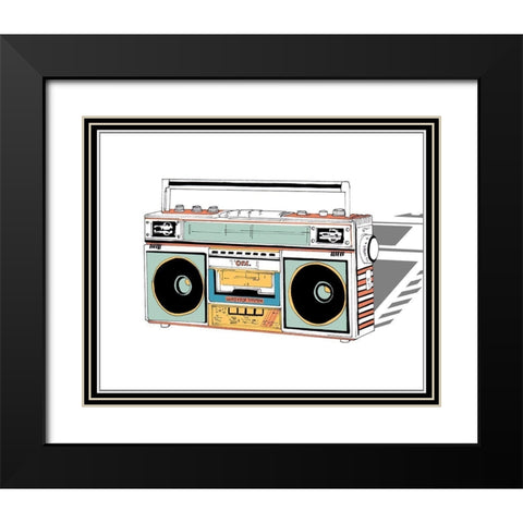 Jamming II Black Modern Wood Framed Art Print with Double Matting by Wang, Melissa