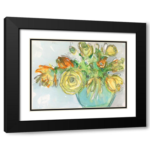 Spring Floral Accent I Black Modern Wood Framed Art Print with Double Matting by Dixon, Samuel