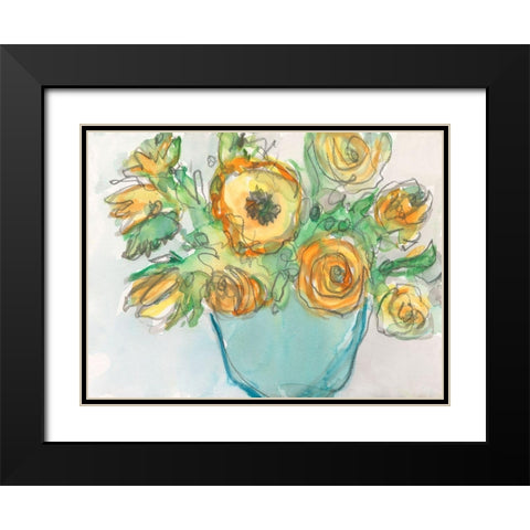 Spring Floral Accent II Black Modern Wood Framed Art Print with Double Matting by Dixon, Samuel
