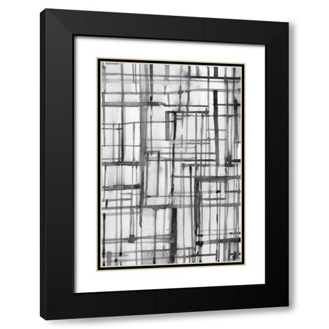 Line Meditation II Black Modern Wood Framed Art Print with Double Matting by Dixon, Samuel
