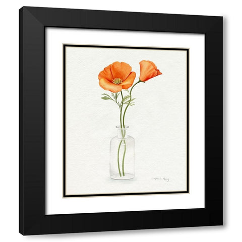 California Poppy Vase II Black Modern Wood Framed Art Print with Double Matting by Popp, Grace