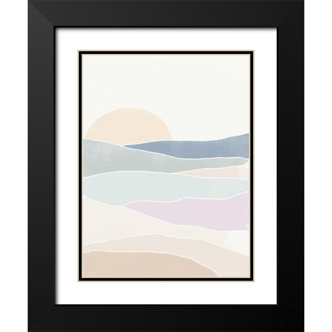 Wave Tableau I Black Modern Wood Framed Art Print with Double Matting by Vess, June Erica