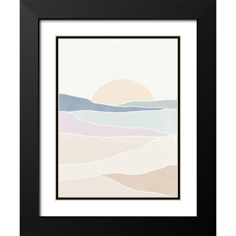 Wave Tableau II Black Modern Wood Framed Art Print with Double Matting by Vess, June Erica
