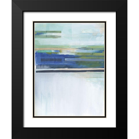 Blue Lapis Waterfall I Black Modern Wood Framed Art Print with Double Matting by Evans, Brittany
