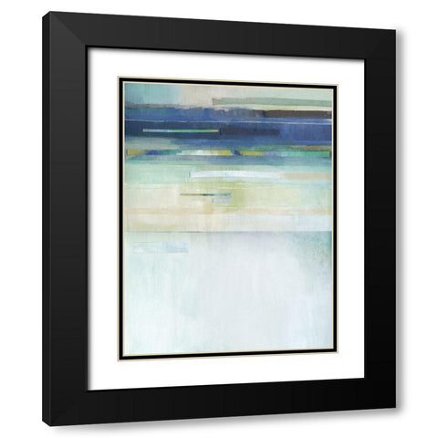 Blue Lapis Waterfall II Black Modern Wood Framed Art Print with Double Matting by Evans, Brittany