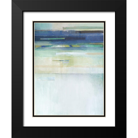 Blue Lapis Waterfall II Black Modern Wood Framed Art Print with Double Matting by Evans, Brittany