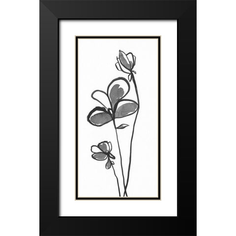Uncomplicated Stems II Black Modern Wood Framed Art Print with Double Matting by Moore, Regina
