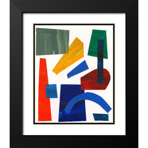 Colorful Shapes I Black Modern Wood Framed Art Print with Double Matting by Moore, Regina
