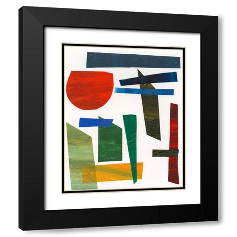 Colorful Shapes II Black Modern Wood Framed Art Print with Double Matting by Moore, Regina