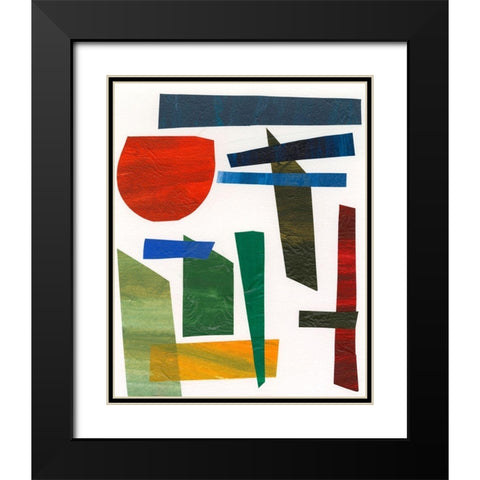 Colorful Shapes II Black Modern Wood Framed Art Print with Double Matting by Moore, Regina