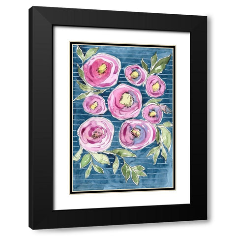 Floral Radiance I Black Modern Wood Framed Art Print with Double Matting by Moore, Regina