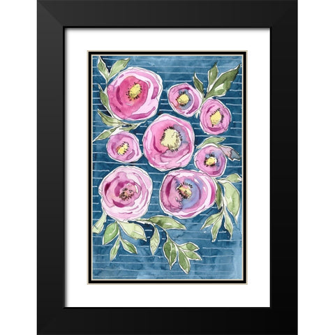 Floral Radiance I Black Modern Wood Framed Art Print with Double Matting by Moore, Regina