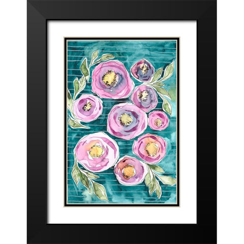 Floral Radiance II Black Modern Wood Framed Art Print with Double Matting by Moore, Regina
