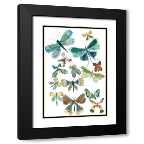 Wings Galore I Black Modern Wood Framed Art Print with Double Matting by Moore, Regina