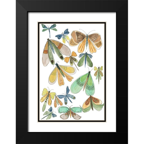 Wings Galore II Black Modern Wood Framed Art Print with Double Matting by Moore, Regina