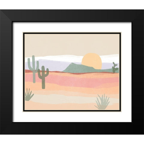 Cactus Plateau I Black Modern Wood Framed Art Print with Double Matting by Vess, June Erica