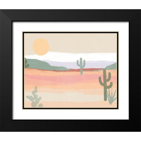 Cactus Plateau II Black Modern Wood Framed Art Print with Double Matting by Vess, June Erica