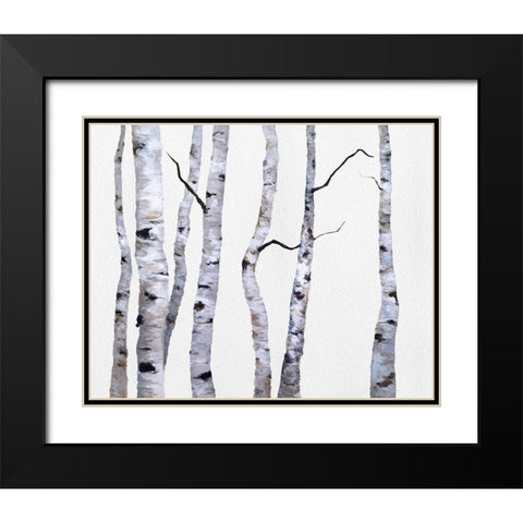Birch Trees I Black Modern Wood Framed Art Print with Double Matting by Finch, Sheila