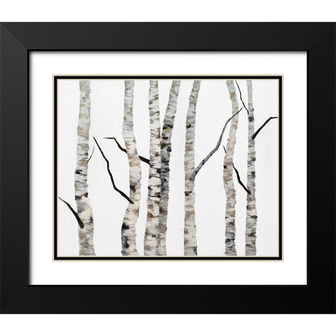 Birch Trees II Black Modern Wood Framed Art Print with Double Matting by Finch, Sheila