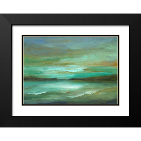 Hidden Cove Black Modern Wood Framed Art Print with Double Matting by Finch, Sheila