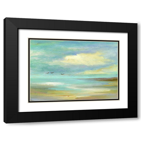 Drifting Black Modern Wood Framed Art Print with Double Matting by Finch, Sheila