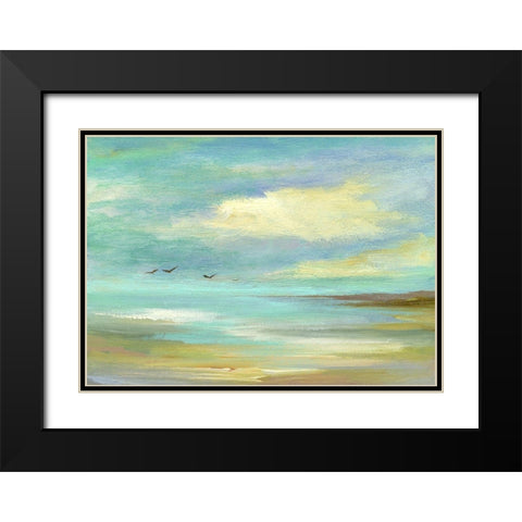 Drifting Black Modern Wood Framed Art Print with Double Matting by Finch, Sheila