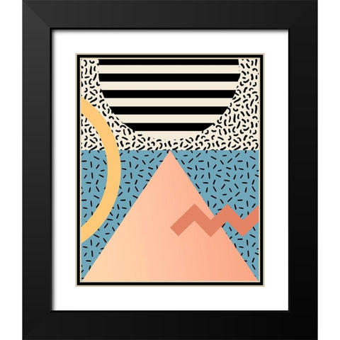 Modern Memphis I Black Modern Wood Framed Art Print with Double Matting by Barnes, Victoria