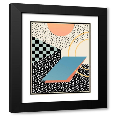 Modern Memphis II Black Modern Wood Framed Art Print with Double Matting by Barnes, Victoria