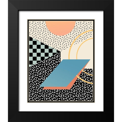 Modern Memphis II Black Modern Wood Framed Art Print with Double Matting by Barnes, Victoria