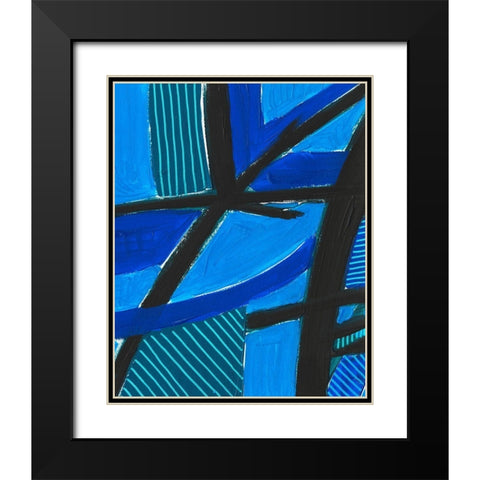 Involved Blues II Black Modern Wood Framed Art Print with Double Matting by Moore, Regina