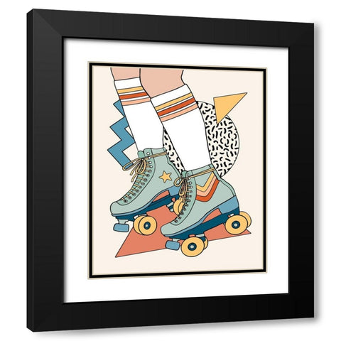 Let it Roll I Black Modern Wood Framed Art Print with Double Matting by Barnes, Victoria