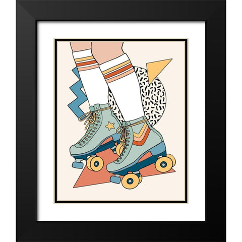 Let it Roll I Black Modern Wood Framed Art Print with Double Matting by Barnes, Victoria