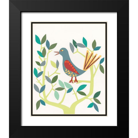 Whitty Bird IV Black Modern Wood Framed Art Print with Double Matting by Moore, Regina
