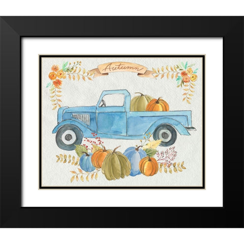 Happy Autumn I Black Modern Wood Framed Art Print with Double Matting by Moore, Regina