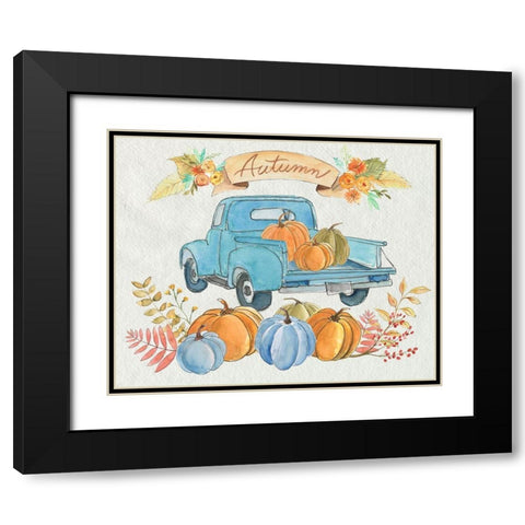 Happy Autumn II Black Modern Wood Framed Art Print with Double Matting by Moore, Regina