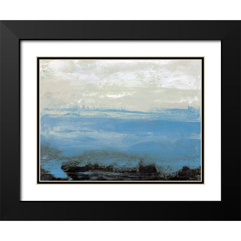 Bridges Cyan III Black Modern Wood Framed Art Print with Double Matting by Gordon, Sharon