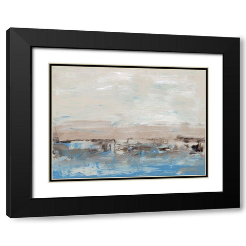 Bridges Cyan IV Black Modern Wood Framed Art Print with Double Matting by Gordon, Sharon