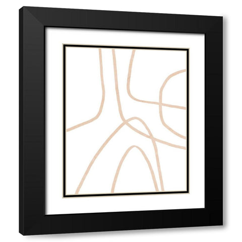 Clean Contour II Black Modern Wood Framed Art Print with Double Matting by Vess, June Erica