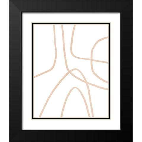 Clean Contour II Black Modern Wood Framed Art Print with Double Matting by Vess, June Erica
