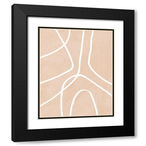 Clean Contour III Black Modern Wood Framed Art Print with Double Matting by Vess, June Erica