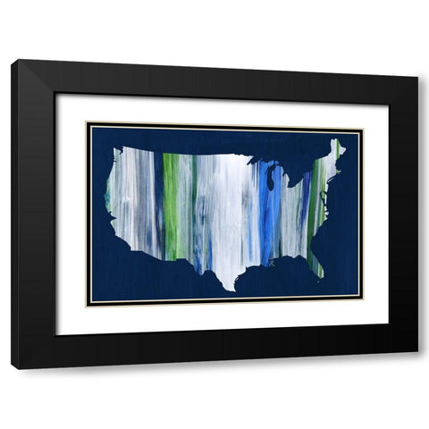 Brushstroke USA Black Modern Wood Framed Art Print with Double Matting by Popp, Grace