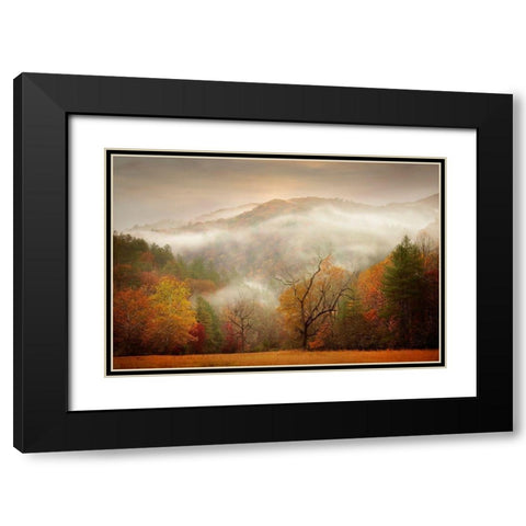 Photography Study Autumn Mist Black Modern Wood Framed Art Print with Double Matting by PHBurchett