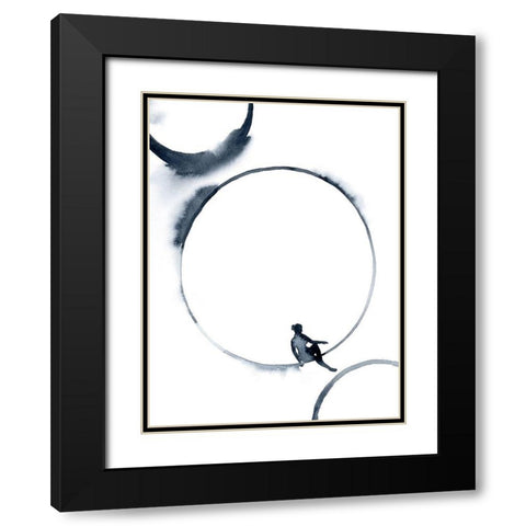 Woman in the Moon I Black Modern Wood Framed Art Print with Double Matting by Popp, Grace