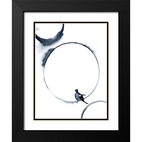 Woman in the Moon I Black Modern Wood Framed Art Print with Double Matting by Popp, Grace