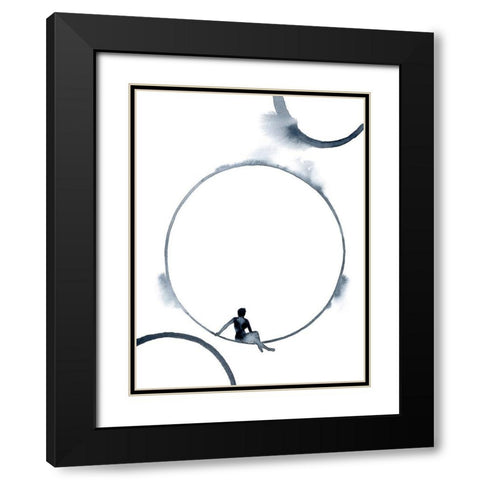 Woman in the Moon II Black Modern Wood Framed Art Print with Double Matting by Popp, Grace