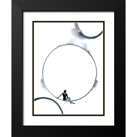 Woman in the Moon II Black Modern Wood Framed Art Print with Double Matting by Popp, Grace