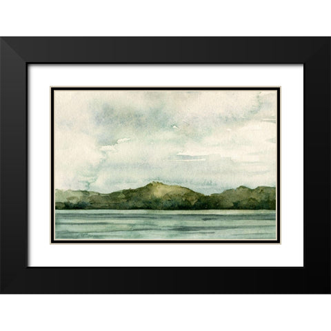 Riverside II Black Modern Wood Framed Art Print with Double Matting by Caroline, Emma