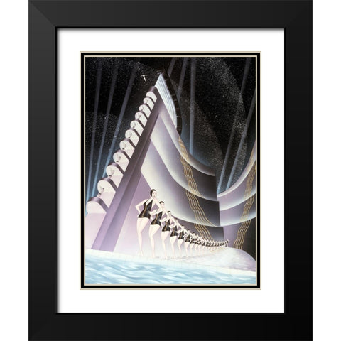 Aquacade Black Modern Wood Framed Art Print with Double Matting by Hoppe, Robert