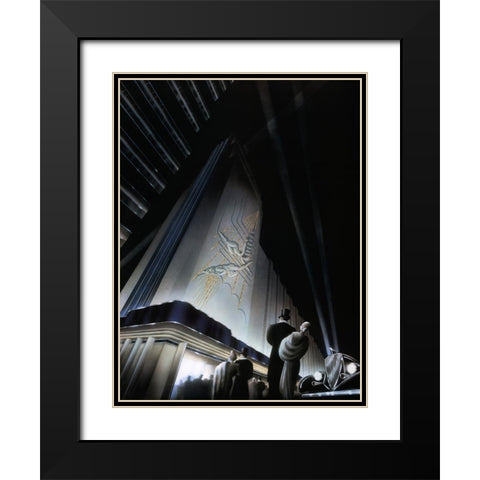 Opening Night Black Modern Wood Framed Art Print with Double Matting by Hoppe, Robert