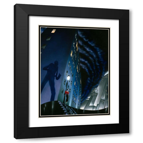 The Shadow Black Modern Wood Framed Art Print with Double Matting by Hoppe, Robert